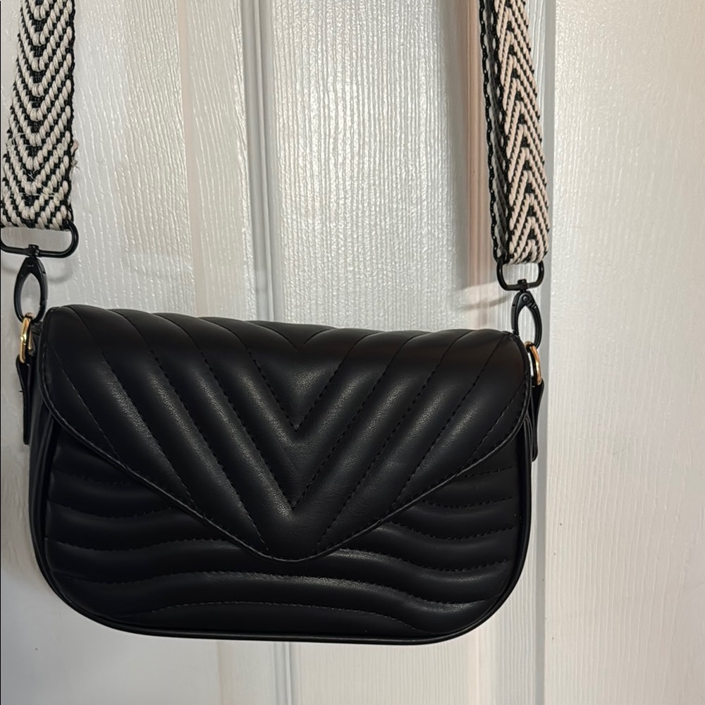 Black Quilted Crossbody Bag